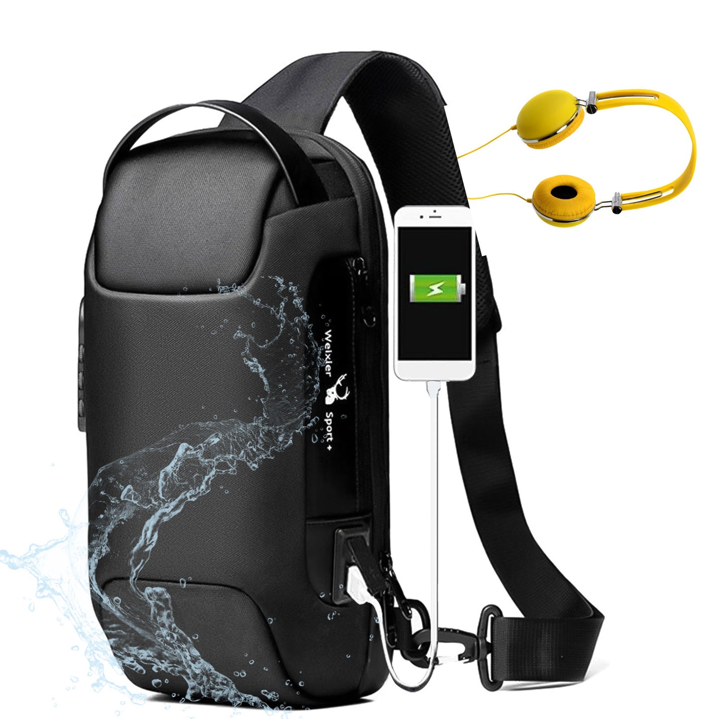 Waterproof USB Crossbody Bag | Multifunction Travel Bag | Super Trendz