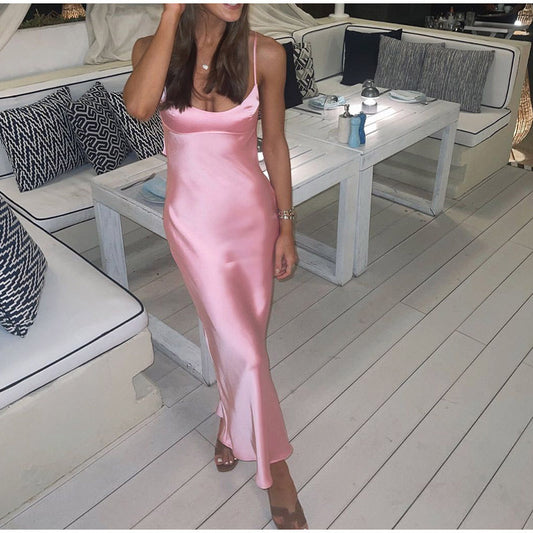 Elegant Women's Satin Slip Dress – Effortless Style & Comfort