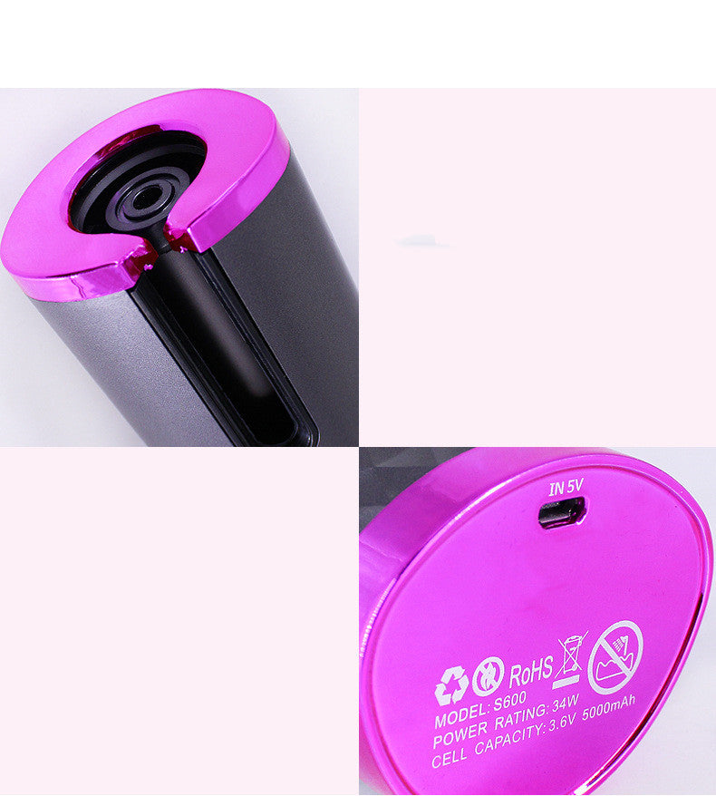 Rechargeable Automatic Hair Curler Women Portable Hair Curling Iron LCD Display Cerami LCD Display Ceramicc Curly Rotating Curling Wave Styer
