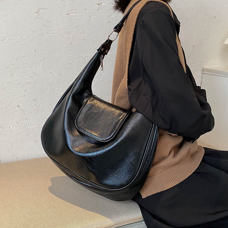 Stylish Single Shoulder Bag| Soft Leather Commuter Tote | Super Trendz
