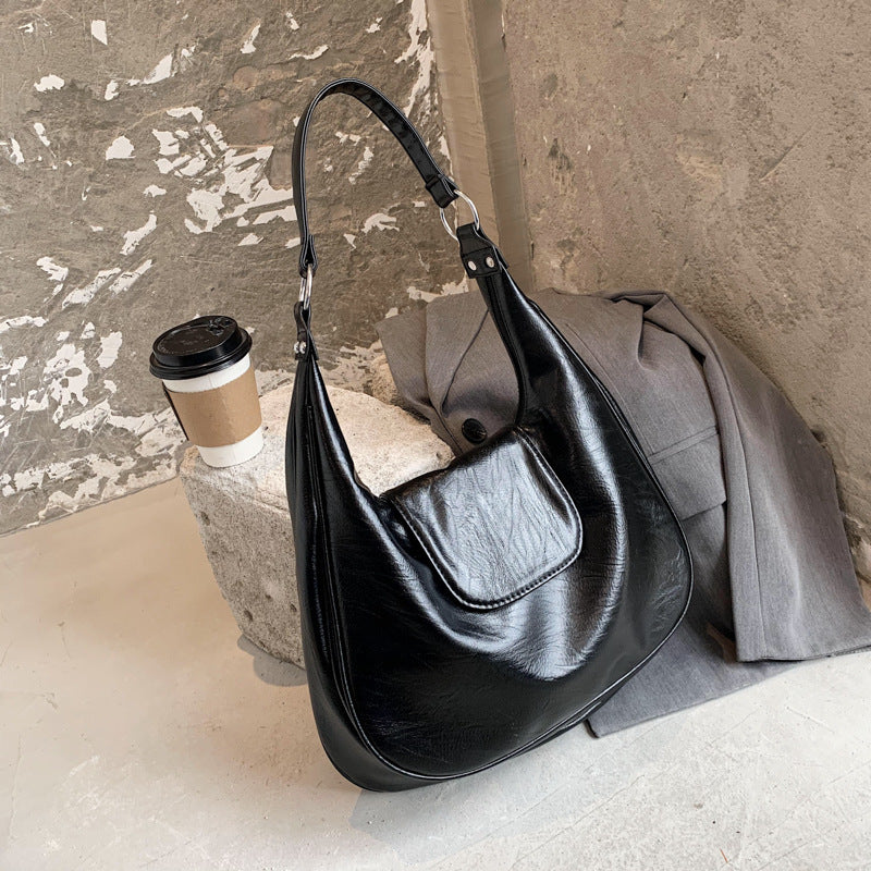 Stylish Single Shoulder Bag| Soft Leather Commuter Tote | Super Trendz