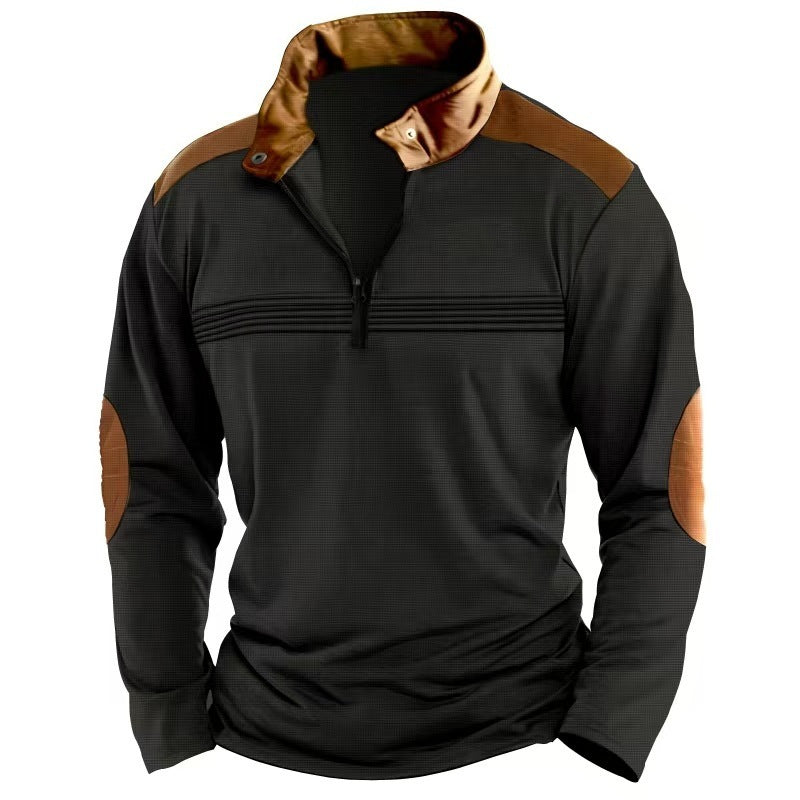 Men’s Long-Sleeve Zipper Polo Shirt | Stylish Sportswear| Super Trendz