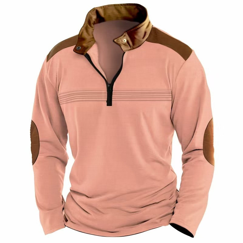 Men’s Long-Sleeve Zipper Polo Shirt | Stylish Sportswear| Super Trendz