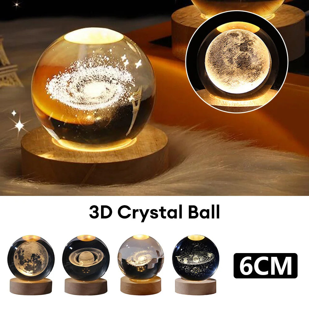 Moon Crystal Ball Night Lamp with the Luminous Starry Sky|Super Trendz