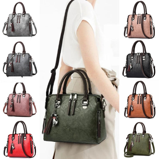 Vintage PU Leather Handbag | Large Capacity for Women | Super Trendz