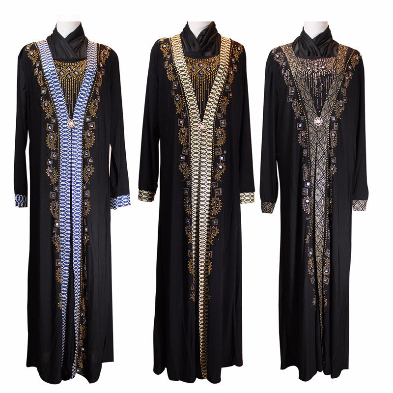 Elegant Muslim Ramadan Beaded Dress | Crystal Hemp Abaya| Super Trendz