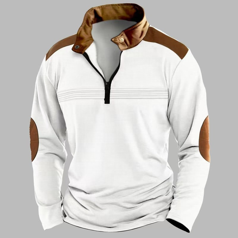 Men’s Long-Sleeve Zipper Polo Shirt | Stylish Sportswear| Super Trendz