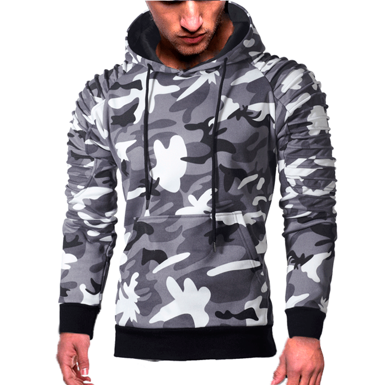 Men’s Striped Pleated Sleeve Hoodie | Hooded Sweatshirt | Super Trendz