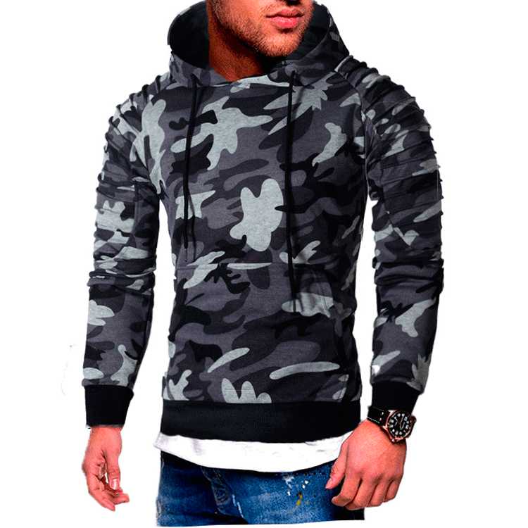 Men’s Striped Pleated Sleeve Hoodie | Hooded Sweatshirt | Super Trendz