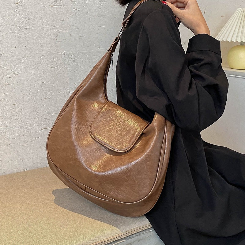 Stylish Single Shoulder Bag| Soft Leather Commuter Tote | Super Trendz