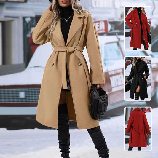 Double-Breasted Trench Coat | Super Trendz | Long Jacket for Women