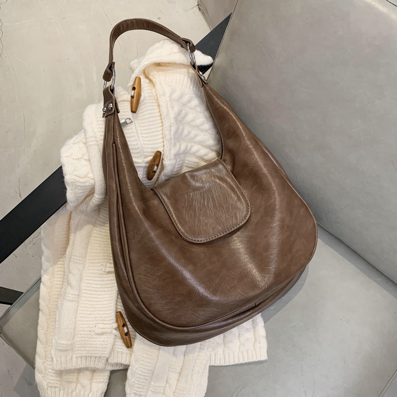 Stylish Single Shoulder Bag| Soft Leather Commuter Tote | Super Trendz